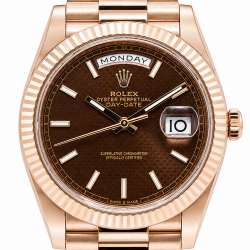 Rolex Day-Date 40MM 228235 18K Rose Gold Chocolate Dial Watch